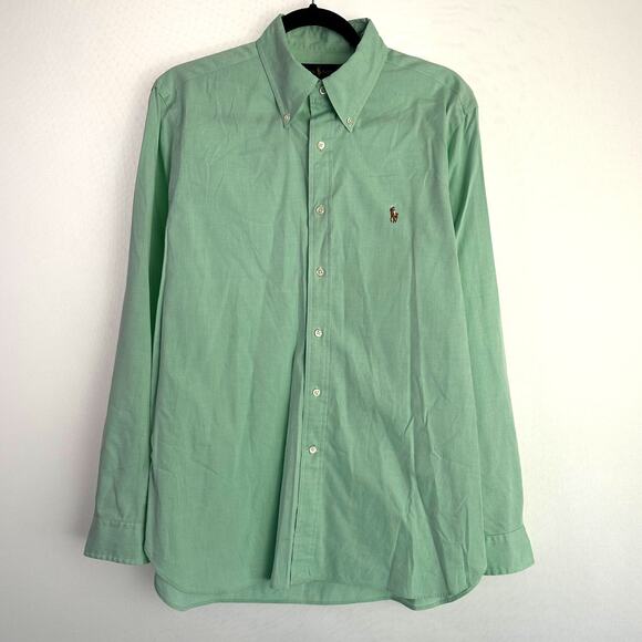 Ralph Lauren Men's 16 (34-35) Light Green Button Down Long Sleeve‎ Shirt - Picture 2 of 6